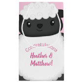 Petit Sac Cadeau Baby shower mouton rose (Dos)