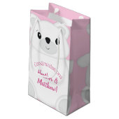 Petit Sac Cadeau Baby shower Ours rose (Dos Angle)