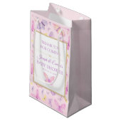 Petit Sac Cadeau Baby shower papillon rose et pourpre (Devant Angle)