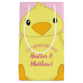 Petit Sac Cadeau Baby shower rose (Devant)