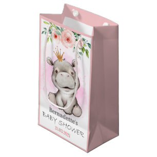 Petit Sac Cadeau Baby shower Safari sauvage Hippo Princess