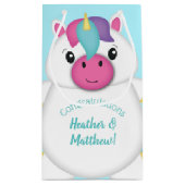 Petit Sac Cadeau Baby shower Unicorn Turquoise (Dos)