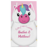 Petit Sac Cadeau Baby shower Unicorne rose (Dos)