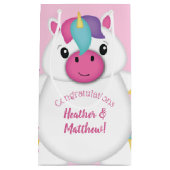 Petit Sac Cadeau Baby shower Unicorne rose (Devant)