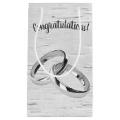 Petit Sac Cadeau Bagues mariages Sur Bouleau Blanc (Devant)