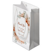 Petit Sac Cadeau Baigneuse Bohème Fleurie Mariage Terracotta (Devant Angle)