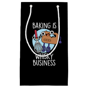 Petit Sac Cadeau Baking Est Whisk-ey Business Baker Pun Dark BG