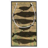 Petit Sac Cadeau Baleine antique Vie marine (Dos)