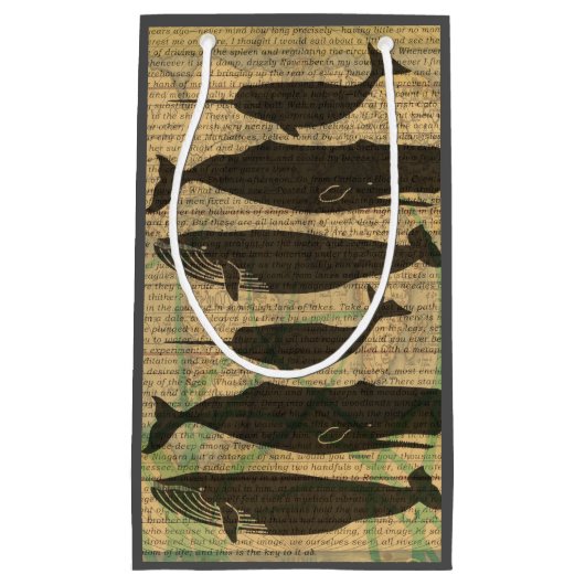Petit Sac Cadeau Baleine antique Vie marine (Devant)