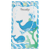 Petit Sac Cadeau Baleine de bébé bleu (Devant)