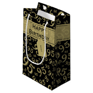 Petit Sac Cadeau Balise cadeau Anniversaire 95 Numéro Motif Noir/Or