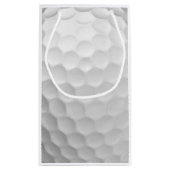 Petit Sac Cadeau Balle de golf blanche texturée avec nom et numéro (Dos)