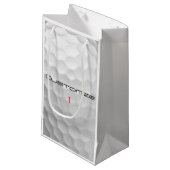 Petit Sac Cadeau Balle de golf blanche texturée avec nom et numéro (Devant Angle)