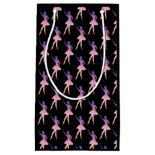 Petit Sac Cadeau Ballerina fille silhouette rose violet