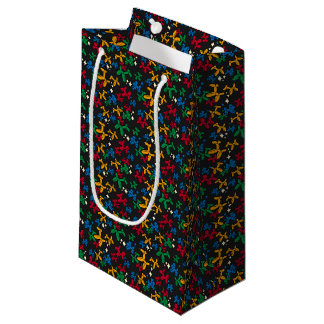 Petit Sac Cadeau Ballons - Contour noir principal Fond noir