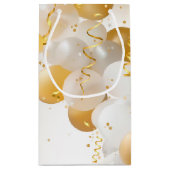Petit Sac Cadeau Ballons or et blanc (Dos)