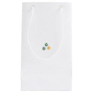 Petit Sac Cadeau Banane jaune, bleu foncé vert, décoratif