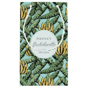 Petit Sac Cadeau Banane tropicale Turquoise Feuille Bachelorette