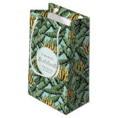 Petit Sac Cadeau Banane tropicale Turquoise Feuille Bachelorette (Dos Angle)