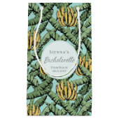 Petit Sac Cadeau Banane tropicale Turquoise Feuille Bachelorette (Devant)