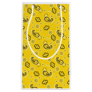 Petit Sac Cadeau Bandana Jaune Moderne Cowboy Western Outdoor Amusa