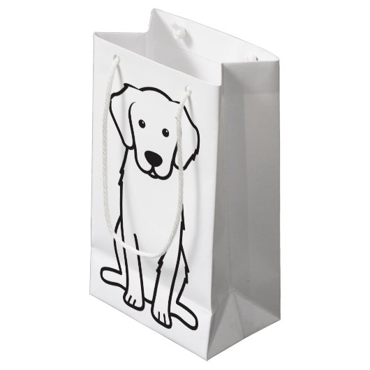 Petit Sac Cadeau Bande dessinée de chien de golden retriever (Devant Angle)