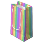 Petit Sac Cadeau Bandes arc-en-ciel pastel (Devant Angle)