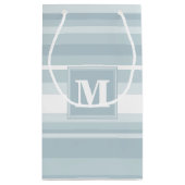 Petit Sac Cadeau Bandes bleu glace monogramme (Dos)