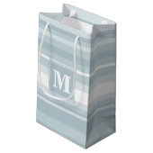 Petit Sac Cadeau Bandes bleu glace monogramme (Dos Angle)