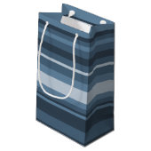 Petit Sac Cadeau Bandes bleu gris (Dos Angle)
