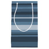 Petit Sac Cadeau Bandes bleu gris (Devant)