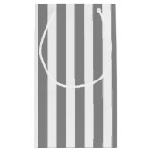 Petit Sac Cadeau Bandes de bonbons grises et blanches (Dos)