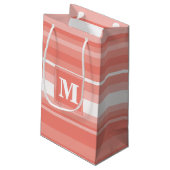 Petit Sac Cadeau Bandes de corail monogramme (Dos Angle)