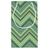 Petit Sac Cadeau Bandes de zigzag vert olive (Dos)