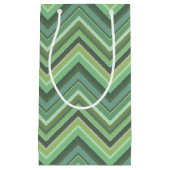 Petit Sac Cadeau Bandes de zigzag vert olive (Devant)