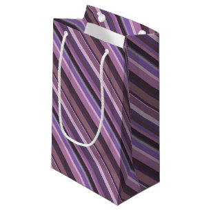 Petit Sac Cadeau Bandes diagonales mauves