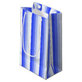 Petit Sac Cadeau Bandes d'ombre bleu royal (Devant Angle)