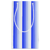 Petit Sac Cadeau Bandes d'ombre bleu royal (Devant)