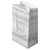 Petit Sac Cadeau Bandes gris clair monogrammes (Devant Angle)