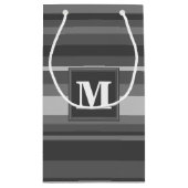 Petit Sac Cadeau Bandes gris monogramme (Dos)
