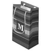 Petit Sac Cadeau Bandes gris monogramme (Dos Angle)