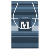 Petit Sac Cadeau Bandes gris monogramme (Dos)