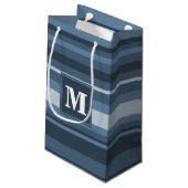 Petit Sac Cadeau Bandes gris monogramme (Dos Angle)