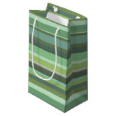 Petit Sac Cadeau Bandes horizontales vert olive (Devant Angle)