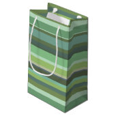 Petit Sac Cadeau Bandes horizontales vert olive (Dos Angle)