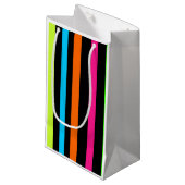 Petit Sac Cadeau Bandes néon (Devant Angle)