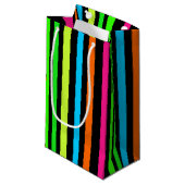 Petit Sac Cadeau Bandes néon (Devant Angle)