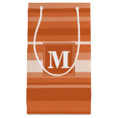 Petit Sac Cadeau Bandes orange monogrammes (Devant)