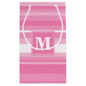 Petit Sac Cadeau Bandes rose monogramme (Dos)
