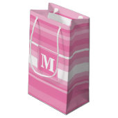 Petit Sac Cadeau Bandes rose monogramme (Dos Angle)